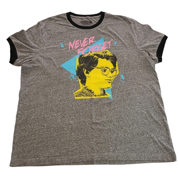 Stranger Things Barb Never Forget Ringer T-Shirt Size 2XL - Picture 1 of 4